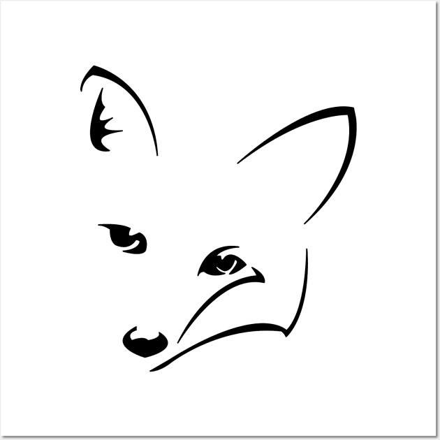 Friendly Fox Face Wall Art by Qwerdenker Music Merch